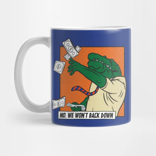 Vintage We Won't Back Down // Florida Blue & Orange Comic Swamp Alligator by SLAG_Creative